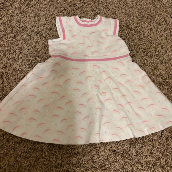 Janie and Jack Other - Janie and Jack Flamingo Print Dress 12-18 Months White Pink Short Sleeve Button